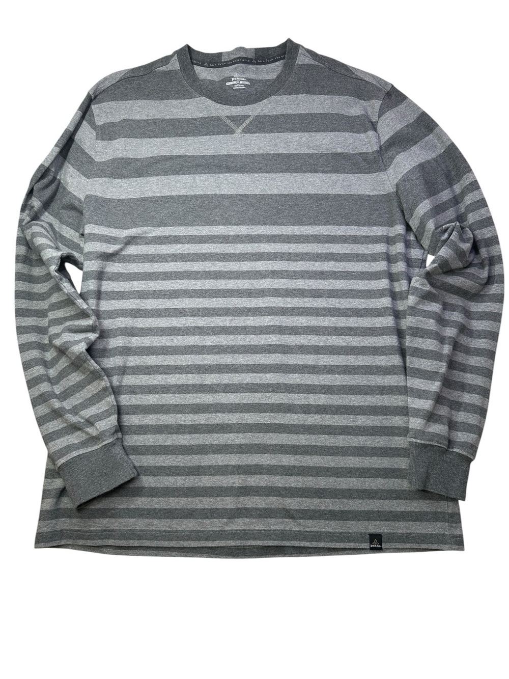 Prana Shirt Men XL
Gray Striped Setu Crew Yoga Pullover
Stretch Outdoors